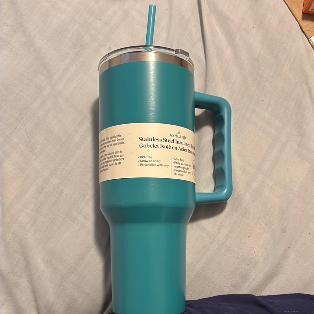 Ashland Blue Insulated Water Bottle with Straw Lid